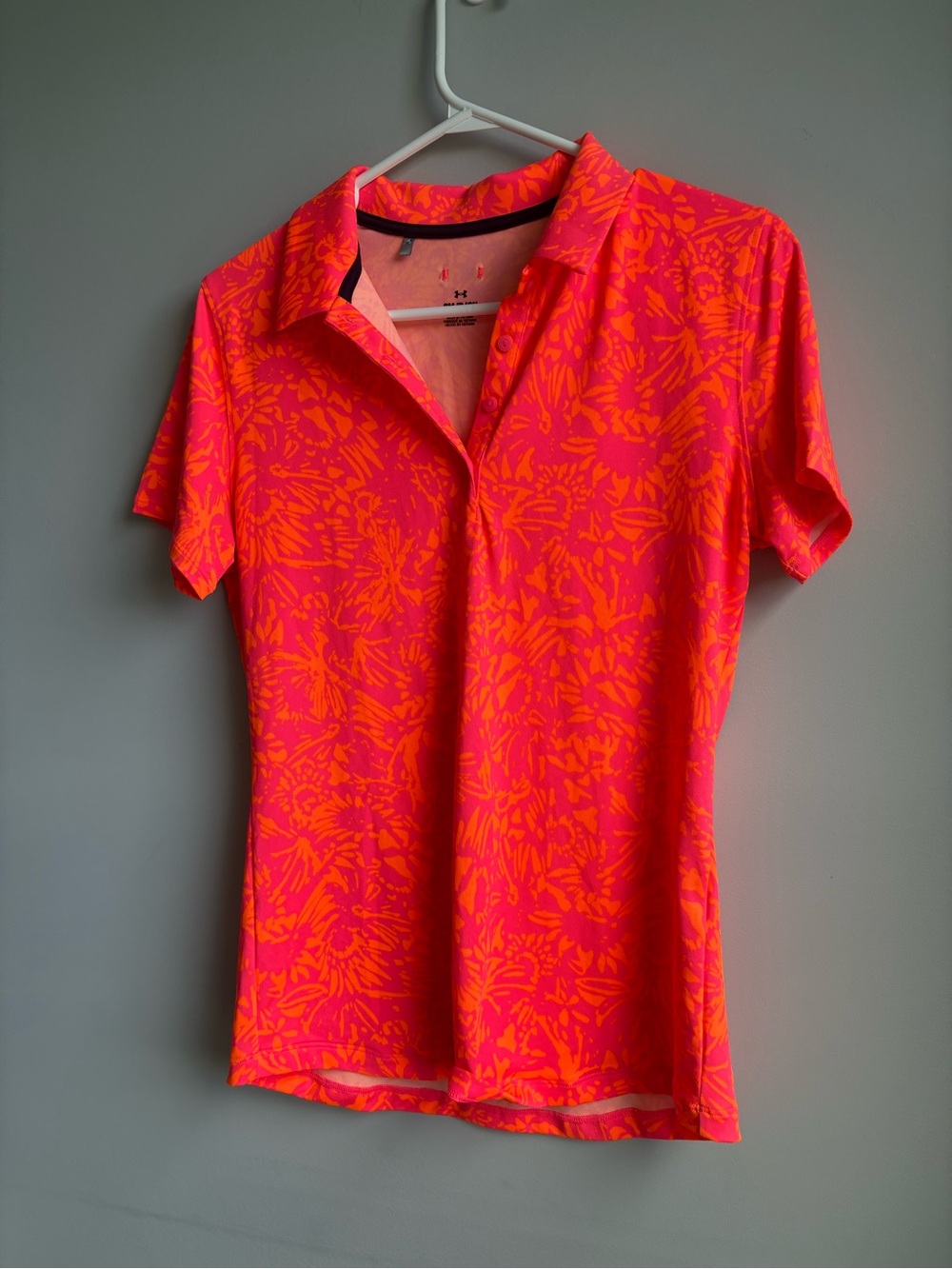Under Armour Women's Neon Pink & Orange Floral Polo